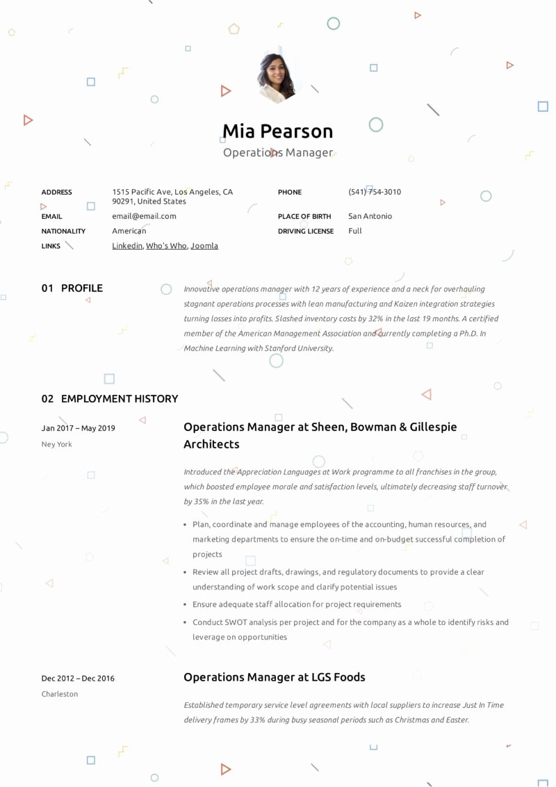 Operations Manager Resume Sample Pdf Best Of Operations Manager Resume &amp; Writing Guide 12 Examples