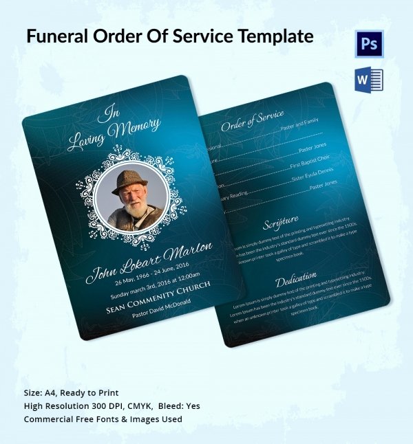 Order Of Service Template Lovely 5 Funeral order Of Services Word Psd format Download