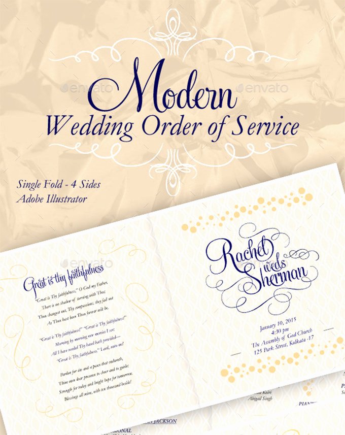 Order Of Service Template New Wedding order Template – 38 Free Word Pdf Psd Vector