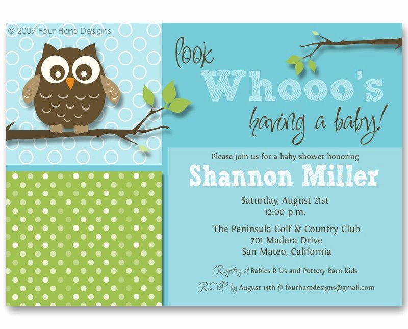 Owl Baby Shower Invitations Templates Elegant Baby Shower Invitation Owl Invite Look whooo S by