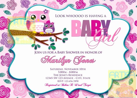 Owl Baby Shower Invitations Templates Inspirational Pink Owl Baby Shower Invitation Owl Baby Girl Shower