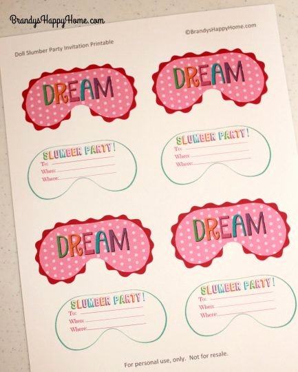 Pajama Party Invitations Free Printable Best Of Diy Doll Slumber Party