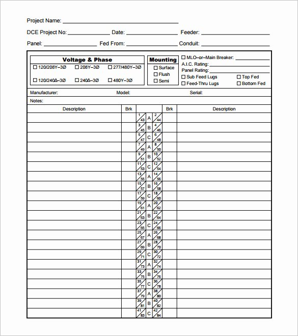 Panel Schedule Template Excel Inspirational 19 Panel Schedule Templates Doc Pdf