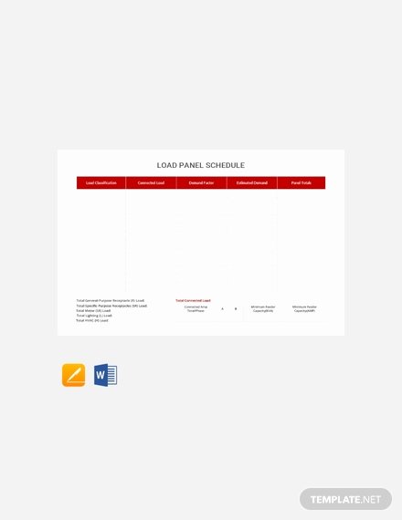Panel Schedule Template Excel Lovely Free Electrical Panel Schedule Template Download 173 Schedules In Word Excel Apple Pages