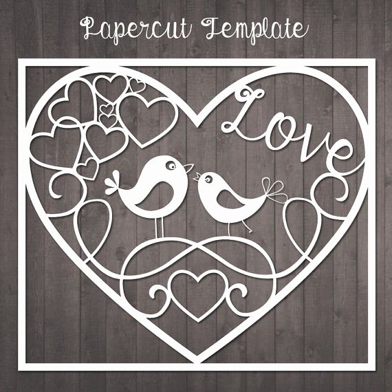 Paper Cut Outs Templates Lovely Papercut Template Birds In Love Paper Cut Template to Cut Out Yourself