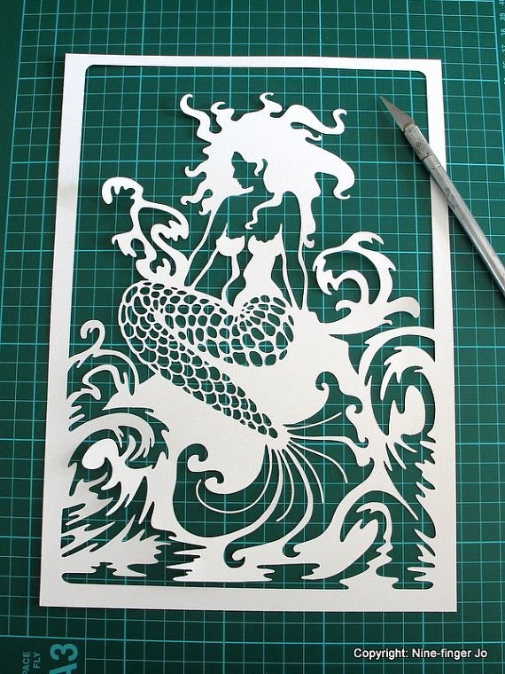 Paper Cut Outs Templates Luxury Papercutting Template A4 Fantasy Mermaid Diy by Ninefingerjo Homeschool