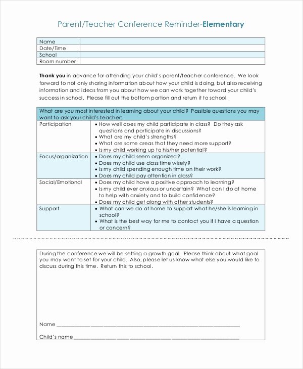 Parent Teacher Conference Request form Best Of 9 Parent Teacher Conference forms Free Sample Example