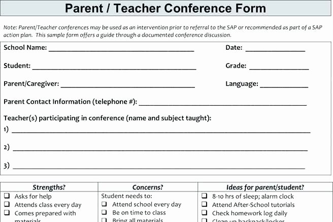 Parent Teacher Conference Request form Luxury Parent Conference Request Template