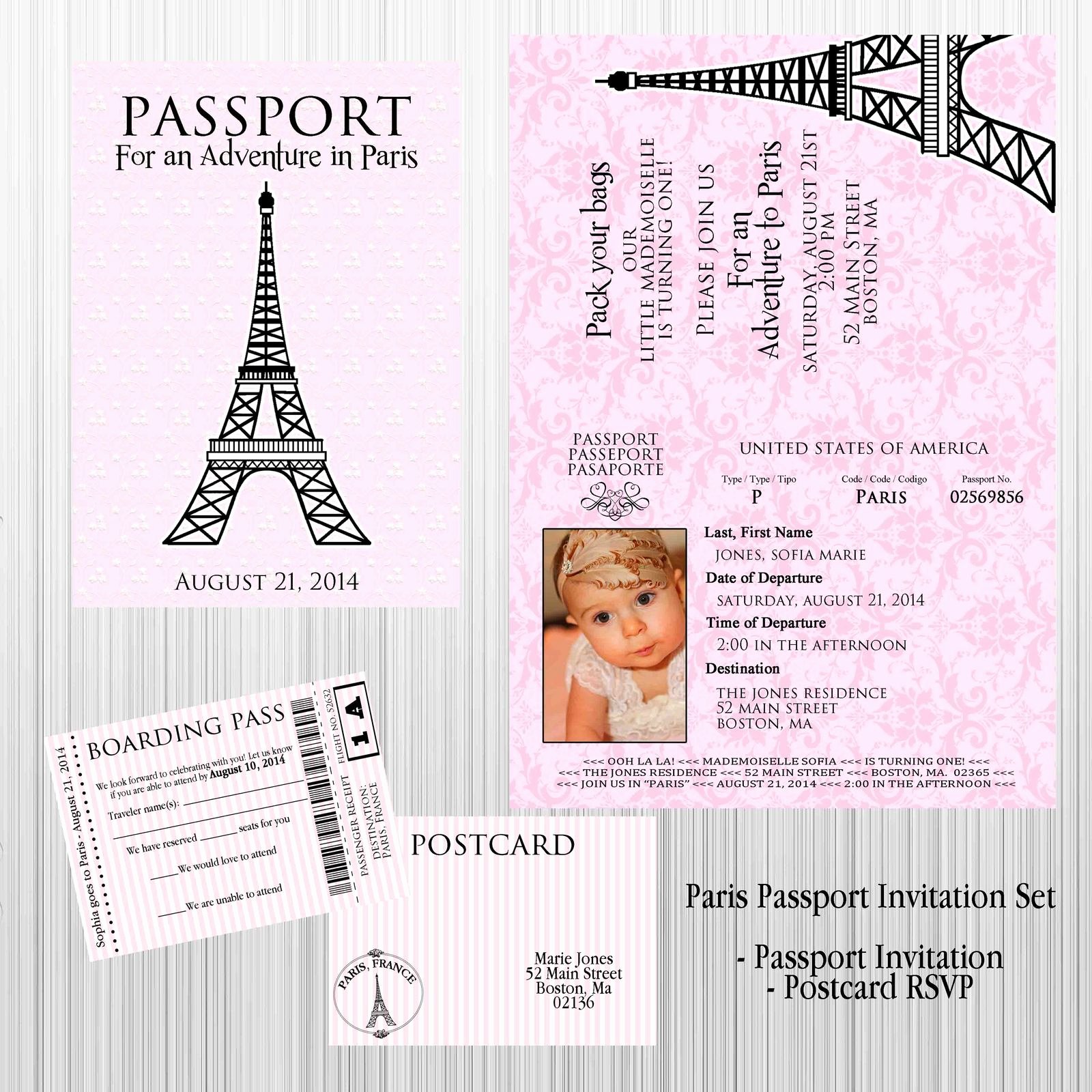 Paris Passport Invitation Template Lovely Paris Passport Birthday Baby Shower Custom and 50 Similar