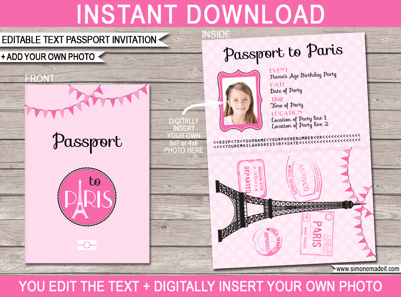 Paris Passport Invitation Template Luxury Paris Passport Invitation Template with Photo