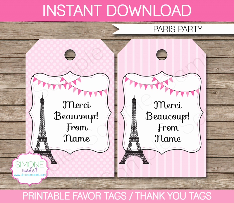 Party Favor Tags Template Best Of Paris Party Favor Tags Template – Pink Brenda
