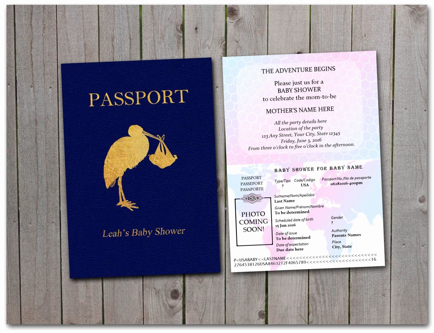 Passport Invitation Template Free Inspirational Printable Baby Shower Passport 5x7 Instant