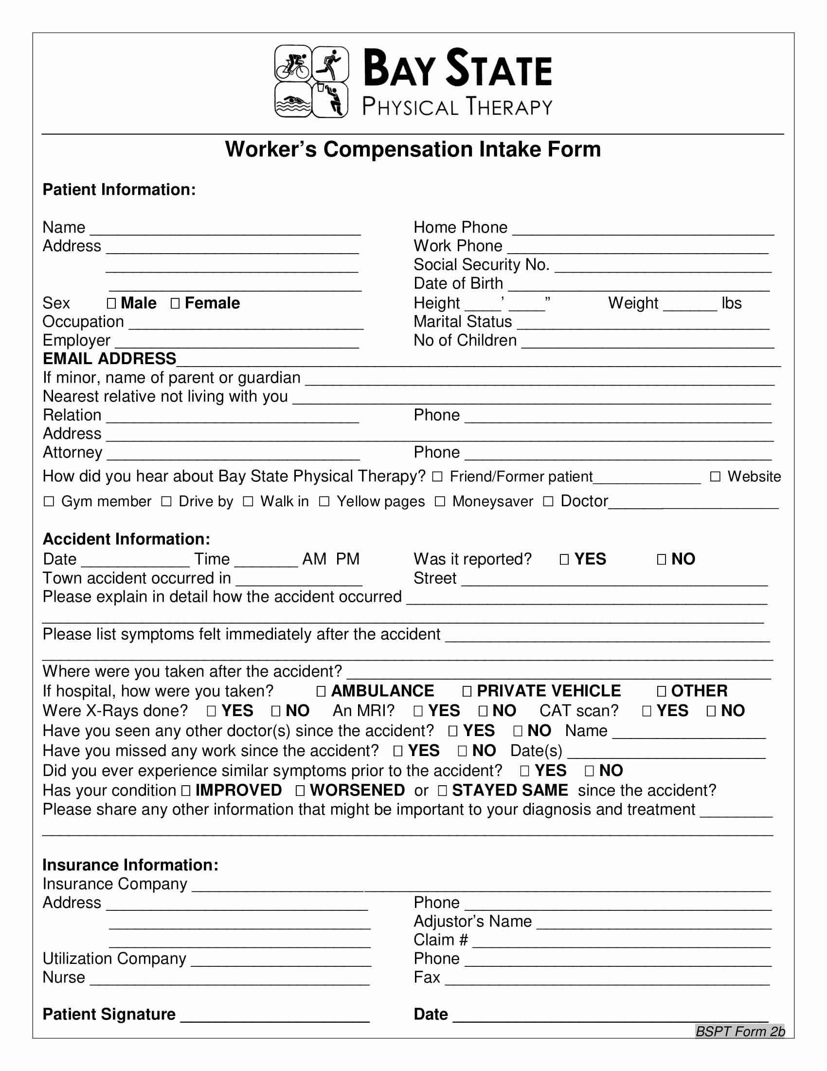 Patient Intake form Pdf Fresh Free 5 Physical therapy Intake forms In Pdf