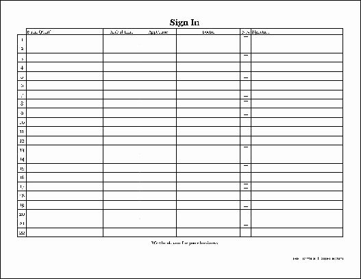 Patient Sign In Sheet Elegant Free Easy Copy Basic Patient Sign In Sheet with Signature Wide From formville