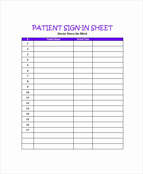 Patient Sign In Sheets Best Of Patient Sign In Sheets Printable
