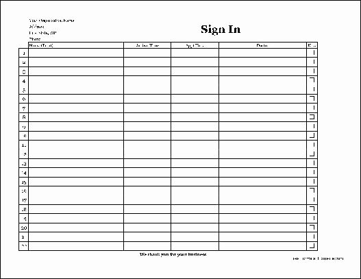 Patient Sign In Sheets Fresh Free Easy Copy Basic Pany Patient Sign In Sheet Wide From formville