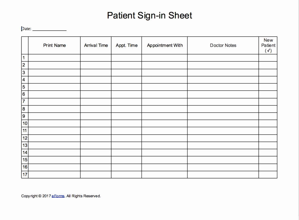Patient Sign In Sheets Inspirational Patient Sign In Sheet Extended Template