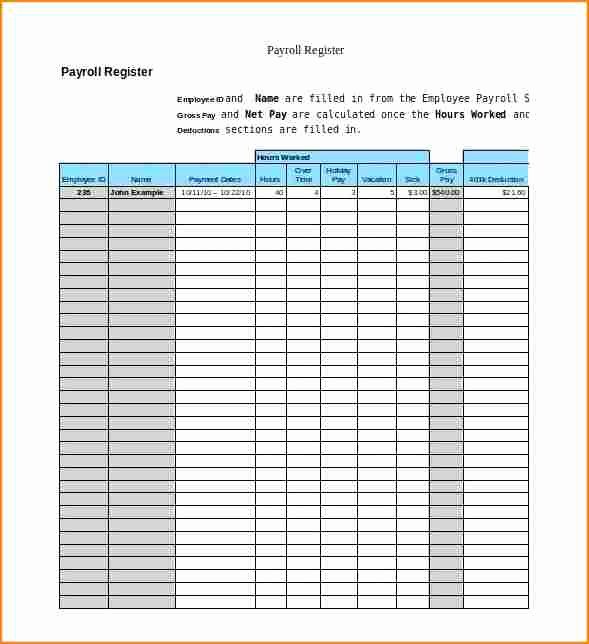 Payroll Reconciliation Excel Template Inspirational 5 Sample Payroll Register