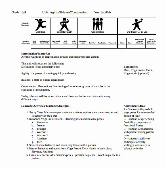 Pe Lesson Plan Template Elegant Sample Physical Education Lesson Plan 14 Examples In Pdf Word format