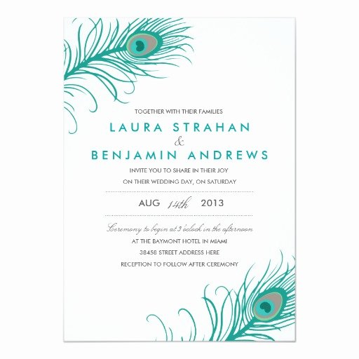 Peacock Wedding Invitations Template Best Of Elegant Peacock Wedding Invitation