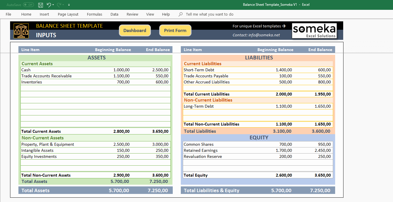 Personal Balance Sheet Template Fresh Excel Balance Sheet Template Free Accounting Templates