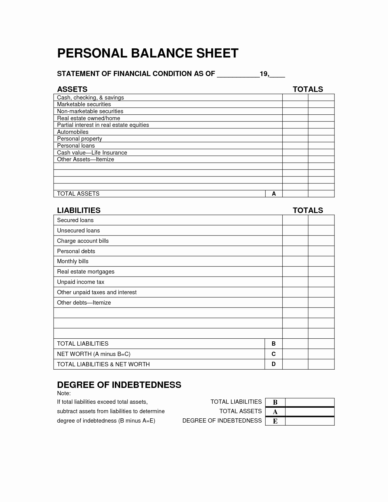 Personal Balance Sheet Template Inspirational Print Template Category Page 1 Dahkai