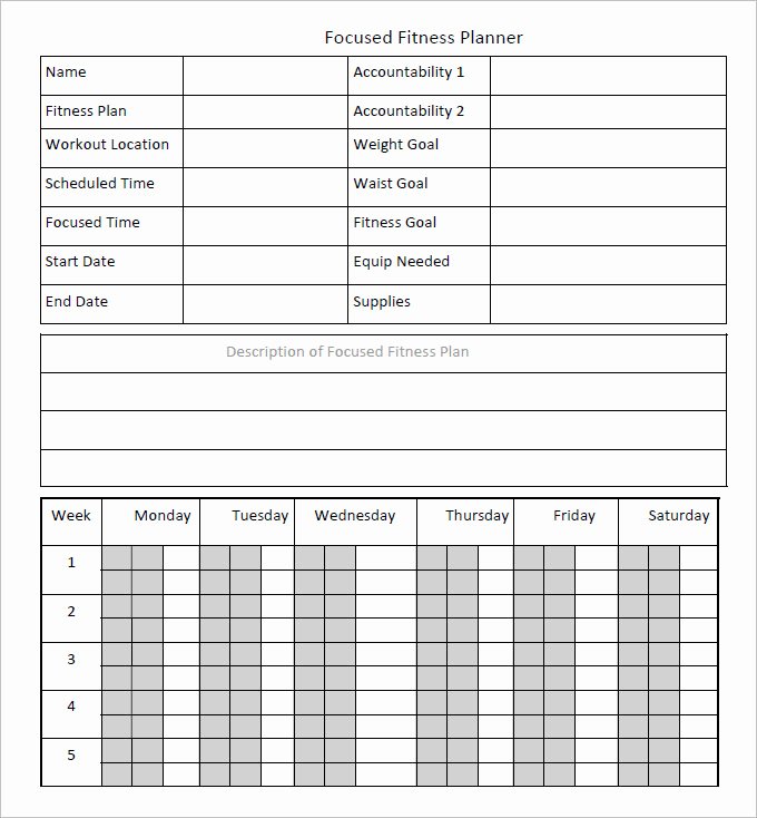 Personal Fitness Plan Template Best Of Fitness Schedule Template 12 Free Excel Pdf Documents Download