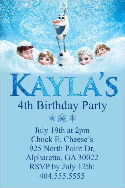 Personalized Frozen Birthday Invitations Best Of Frozen Movie Invitation Personalized Party Invites