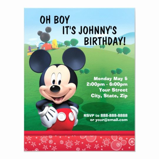 Personalized Mickey Mouse Invitations Awesome Mickey Mouse Birthday Invitation