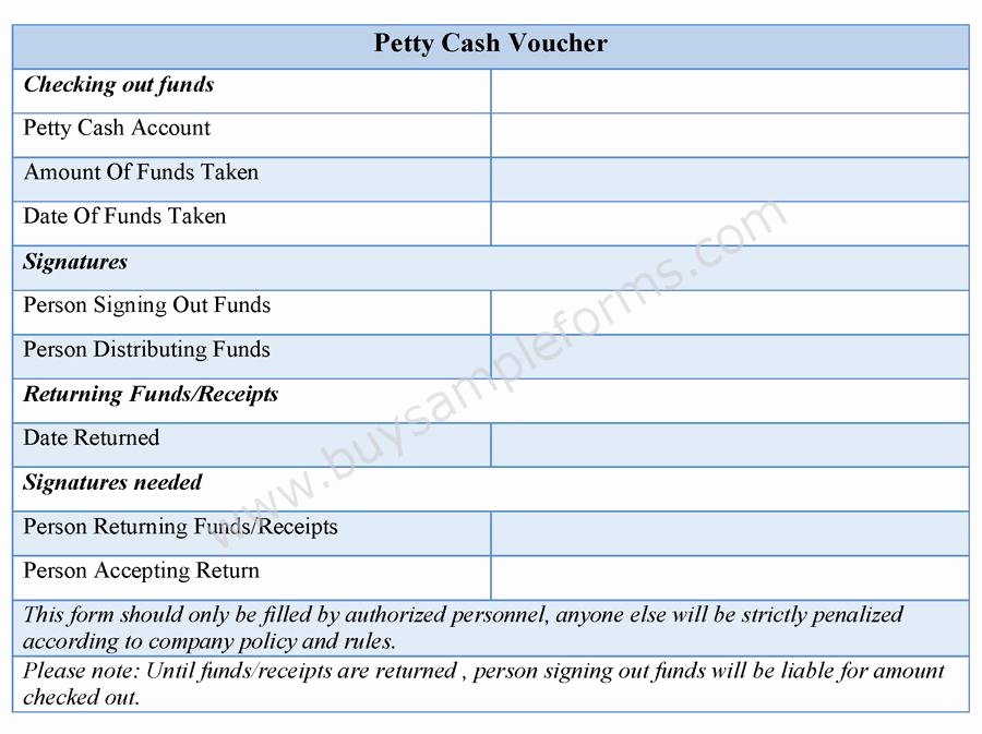 Petty Cash Voucher form Luxury Petty Cash Voucher form