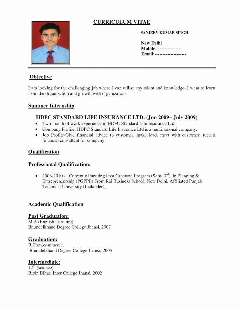 Pharmacist Curriculum Vitae Template Fresh B Pharmacy Resume format for Freshers 3 Resume format