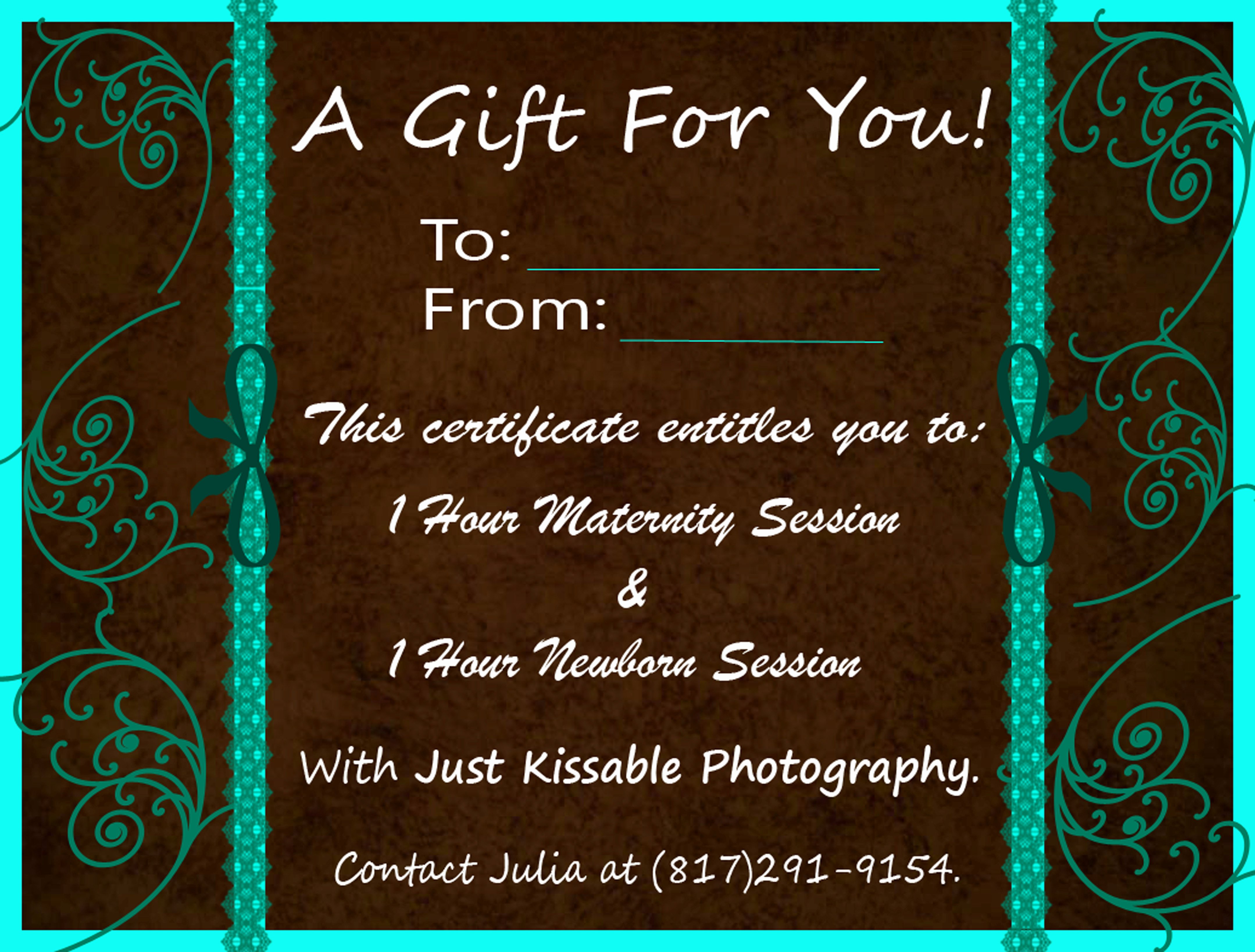 Photo Session Gift Certificate Inspirational Kissing &amp; Blogging