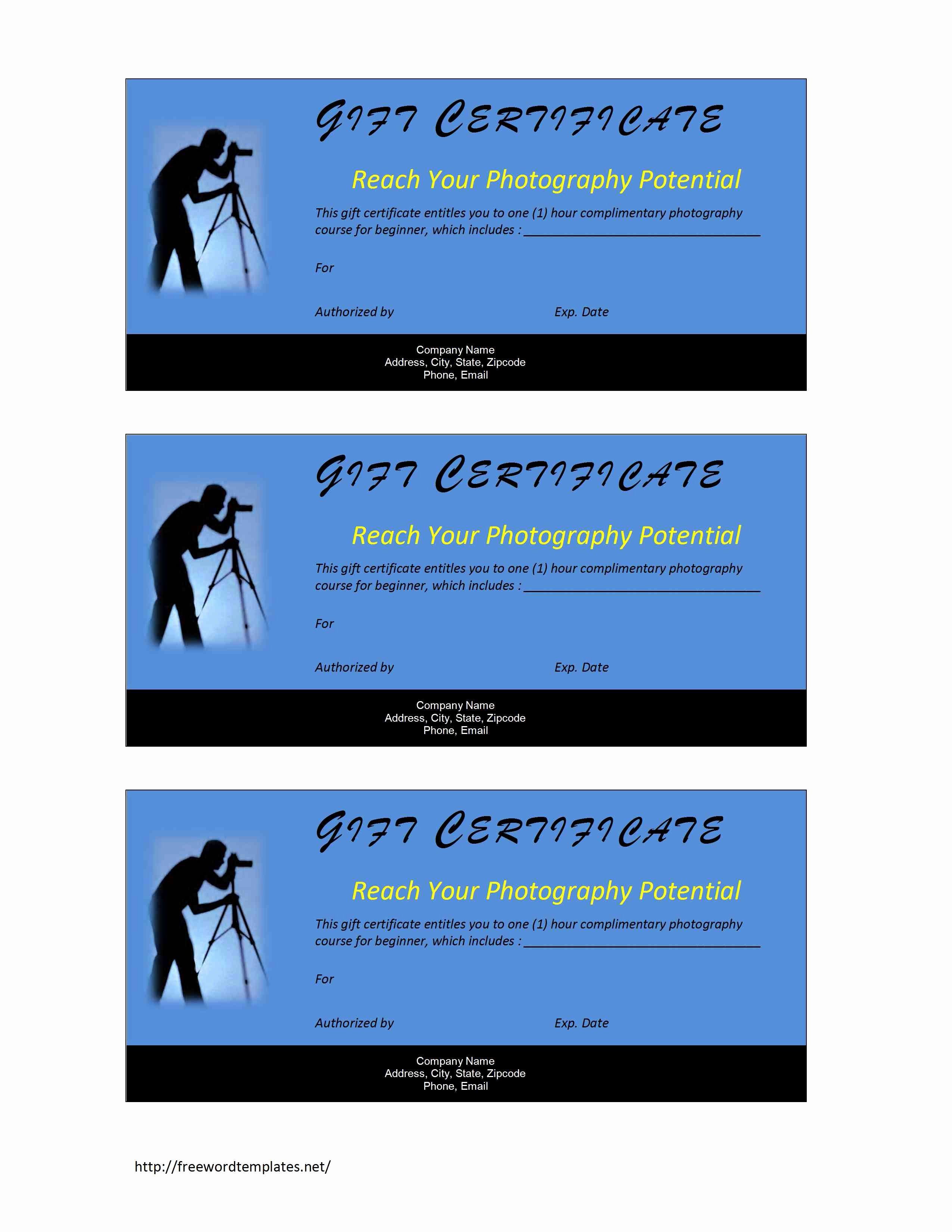 Photography Gift Certificate Wording Awesome Graphy Gift Certificate Template