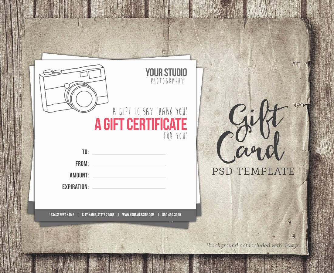 Photography Gift Certificate Wording Lovely Graphy Gift Card Template Digital Gift Certificate
