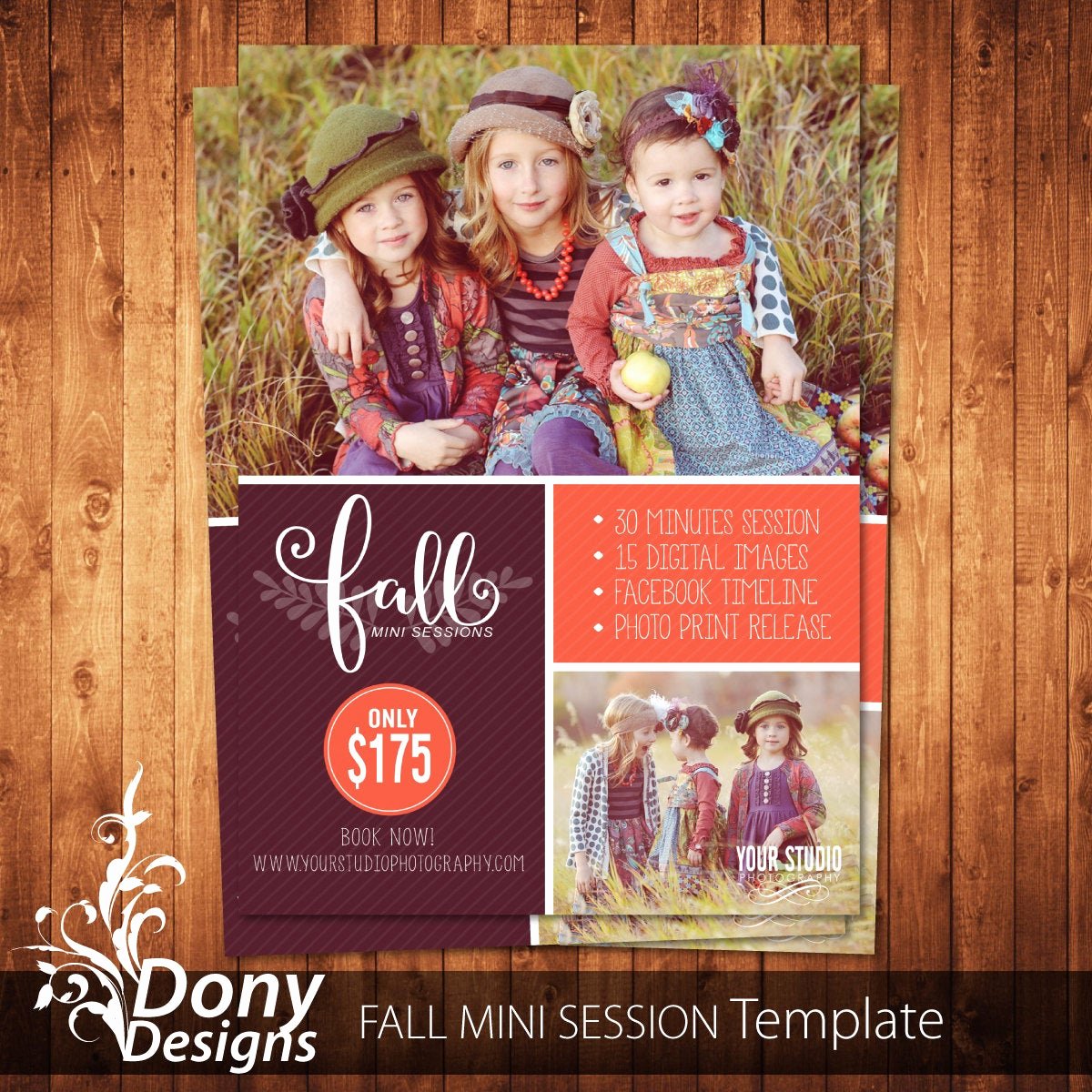 Photography Marketing Templates Free Awesome Fall Mini Session Template Graphy Marketing by Donydesigns