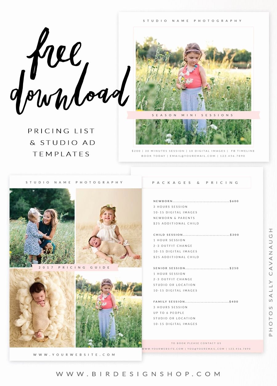Photography Marketing Templates Free Beautiful Free Pricing List &amp; Studio Ad Templates Graphy Lessons &amp; Tips