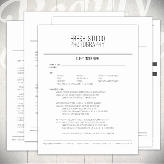Photography order form Template Free Fresh Graphy forms 6 Essential Contracts and order form Templates Luminous Collection