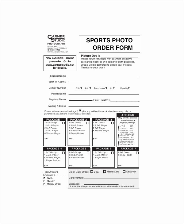 Photography order form Template Free Lovely Sample Graphy order form 10 Examples In Word Pdf