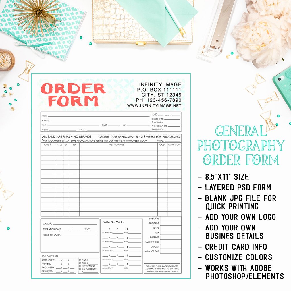 Photography order form Template Unique General Graphy Sales order form Template Available