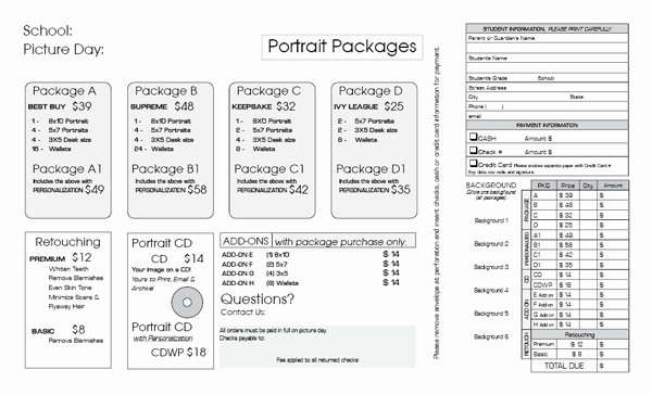 Photography order form Template Unique School Graphy Marketing Templates