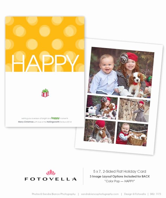 Photoshop Holiday Card Templates Unique Christmas Card Template 5x7 Flat Card Shop Template