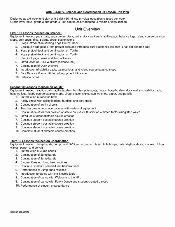 Physical Education Lesson Plan Template Elegant Free 10 Physical Education Lesson Plan Samples In Pdf