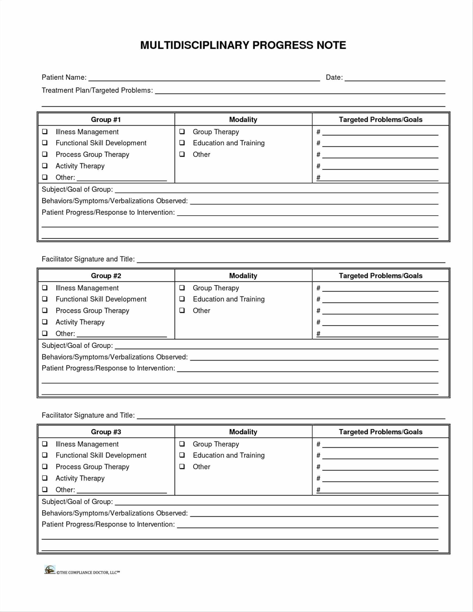 Physical therapy Progress Note Template Elegant Patient Progress Note Template Sample Templates Sample Templates