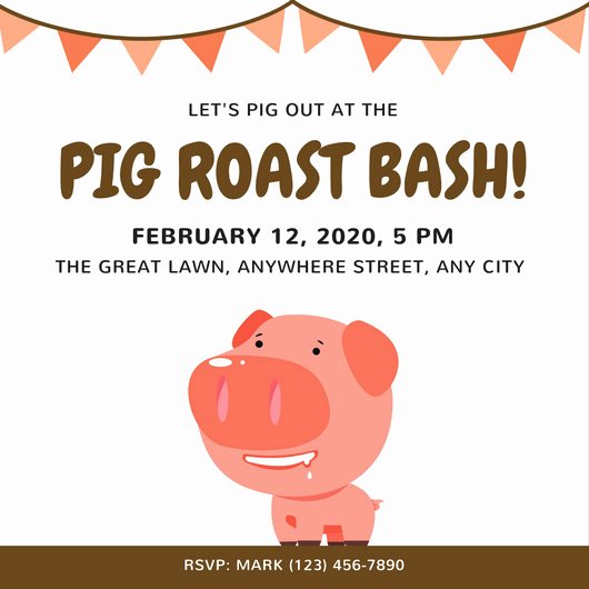 Pig Roast Invitation Template Free Awesome Customize 55 Pig Roast Invitation Templates Online Canva
