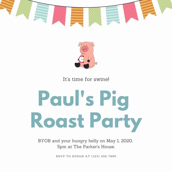 Pig Roast Invitation Template Free Best Of Customize 46 Pig Roast Invitation Templates Online Canva