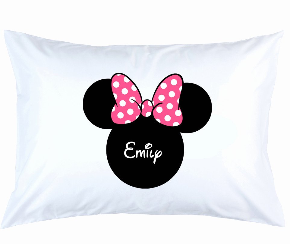 Pink Minnie Mouse Bow Awesome Personalized Minnie Mouse with Pink Bow Pillow Case
