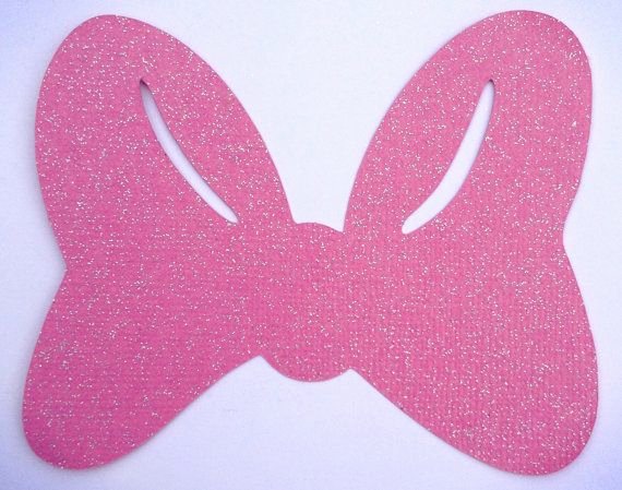 Pink Minnie Mouse Bow Elegant 30 Pink Glitter Minnie Mouse Bows by Lulubellacreations On