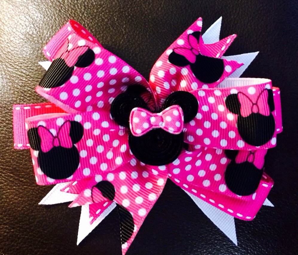 Pink Minnie Mouse Bow Lovely Hot Pink Minnie Mouse Bow Clip Polka by