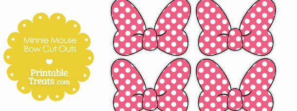 Pink Minnie Mouse Bow Luxury Pink Minnie Mouse Bow Cut Outs — Printable Treats
