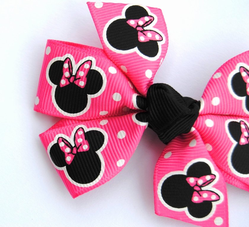 Pink Minnie Mouse Bow New Hot Pink Polka Dot Minnie Mouse Hair Bow by Prettymuchadorable